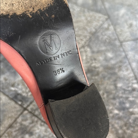 Chic Shit Women's Pink Leather Ankle Boots - Picture 7 of 8